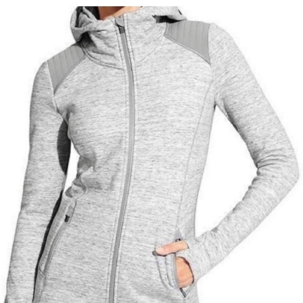 Athleta Heather Gray Fleece-Lined Jacket